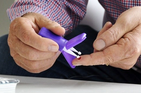 At-home fingerprick collection device